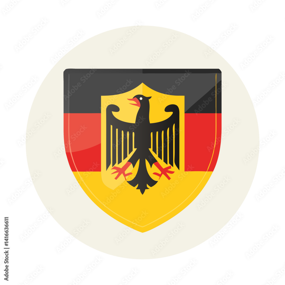 Obraz premium German eagle crest on tricolor shield