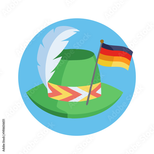Traditional alpine hat with German flag