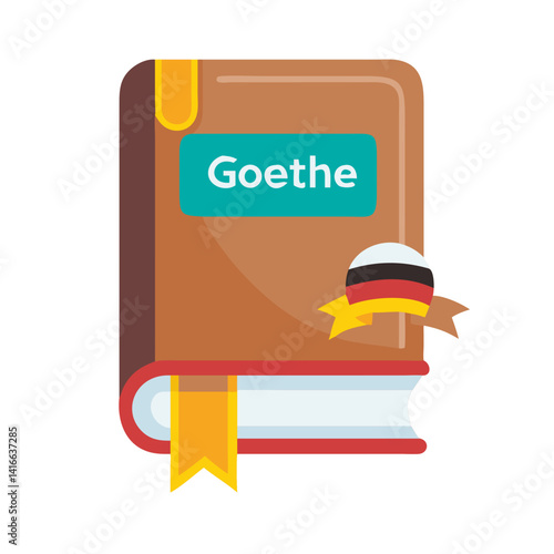 Goethe literature book with German flag ribbon