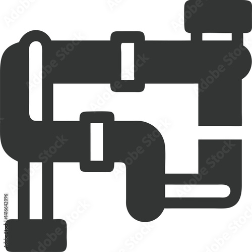 Plumbing Pipes System with Connectors and Elbows Dark Gray and Transparent
