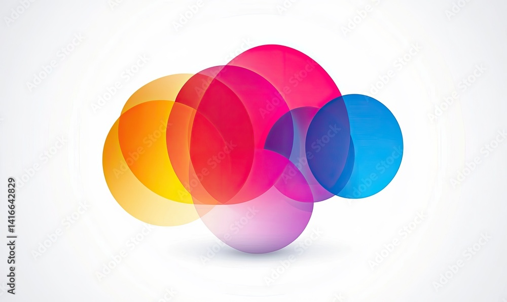 Obraz premium Abstract colorful overlapping circles design