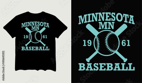 Minnesota mn 19 61 baseball t-shirt design for t-shirt quotes or poster svg printable cut file	