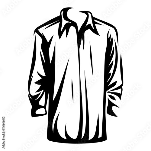 Stylized illustration of a long sleeved shirt with an open collar