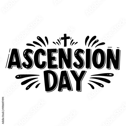 Bold, stylized graphic design of Ascension Day.  Suitable for religious marketing or education materials.