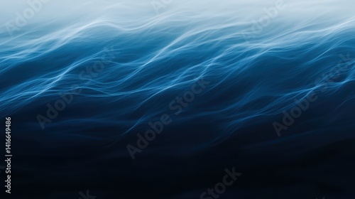 Abstract ocean wave patterns with blue gradient, calm water surface, digital ocean background, serene aquatic atmosphere, tranquil nature wallpaper, fluid motion design.
