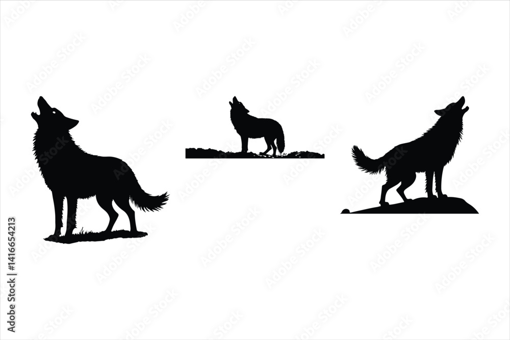 Howling Wolf vector silhouette Howling Wolf vector silhouette