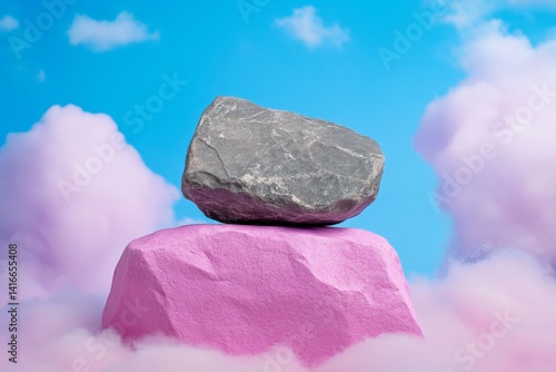 Wallpaper Mural surreal landscapes advertisement, product-focused style, minimalist tone, packaging design, lifestyle setting, soft glow, pastel tones, calm mood, close-up, solid color background Torontodigital.ca