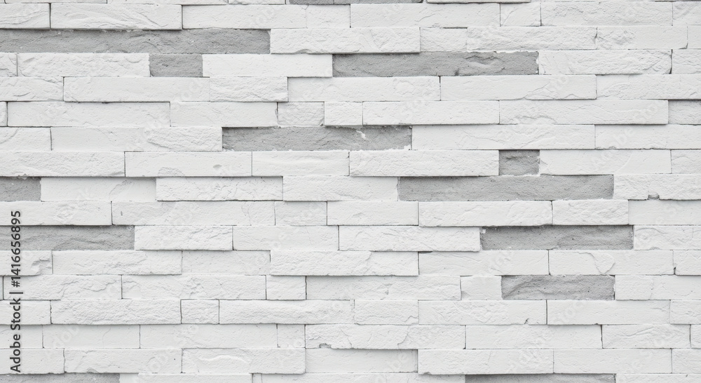 Fototapeta premium Modern White Brick Wall Texture: Clean Minimalist Background for Design Projects