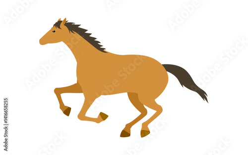 走る馬のシンプルなベクターイラスト