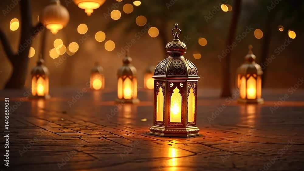 Arabic Lantern with Bokeh Arabic Lantern with Bokeh