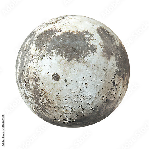 Obraz na płótnie Highly detailed and realistic image of the moon showing craters ridges and surface textures in soft beige and gray tones isolated on a transparent background w salonie
