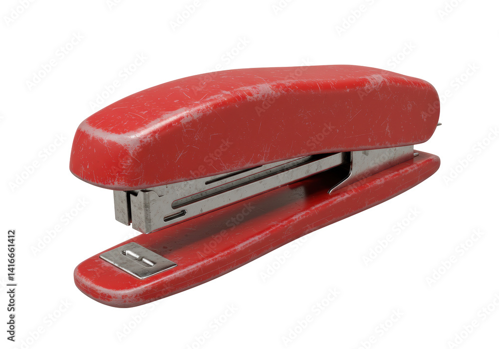 Isolated Red Stapler for Office or School Use Isolated Red Stapler for Office or School Use