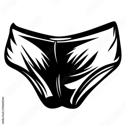Black and white vector illustration of a pair of women's underwear