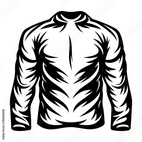Abstract tribal vector design of a long sleeved shirt illustration