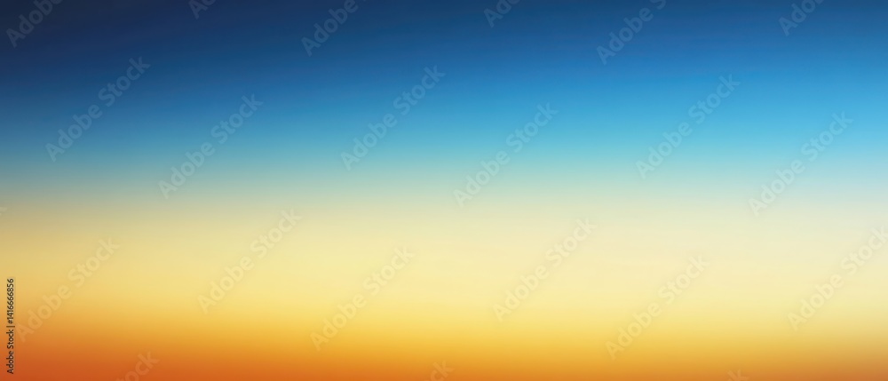 Obraz premium Sky gradient at sunset with vibrant colors of orange, blue, and yellow blending together in a scenic landscape perfect for backgrounds and nature themes.