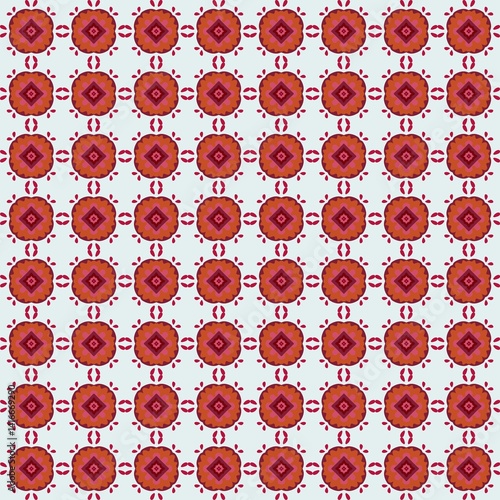 seamless pattern with red flowers