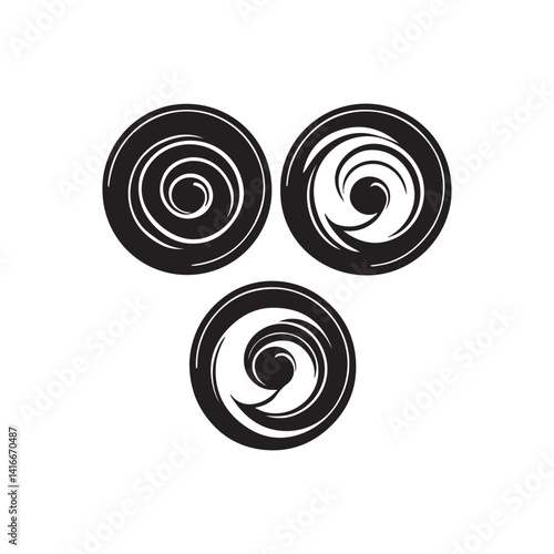 black and white circles