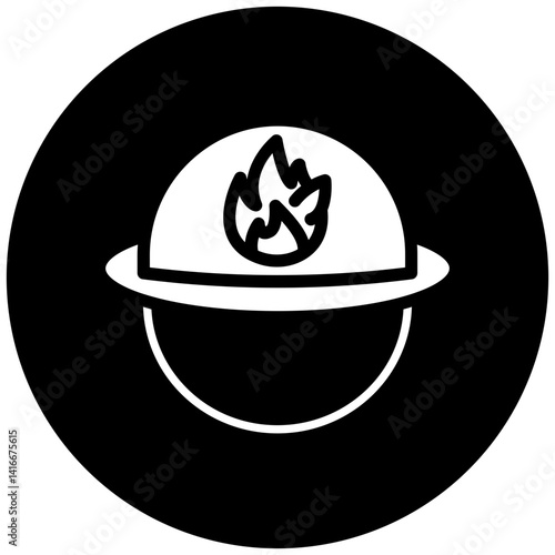 Firefighter Helmet Icon Style