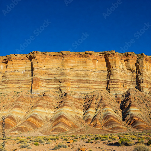Obraz na płótnie A cliff with different layers of soil sedimentation w salonie