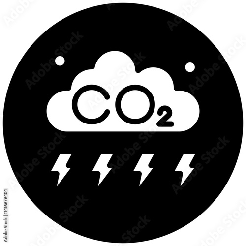 CO2 Pollution Icon Style