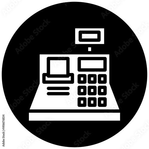 Cashier Machine Icon Style