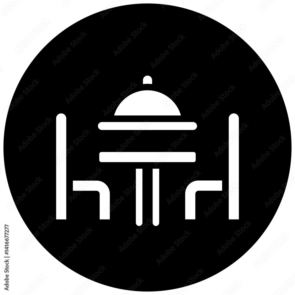 Fototapeta premium Dinner Table Icon Style