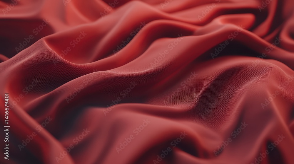 Red silk fabric close-up texture showing elegant draping folds for fashion design, upholstery, interior decor, and creative textile backgrounds. Red silk fabric close-up texture showing elegant draping folds for fashion design, upholstery, interior decor, and creative textile backgrounds.