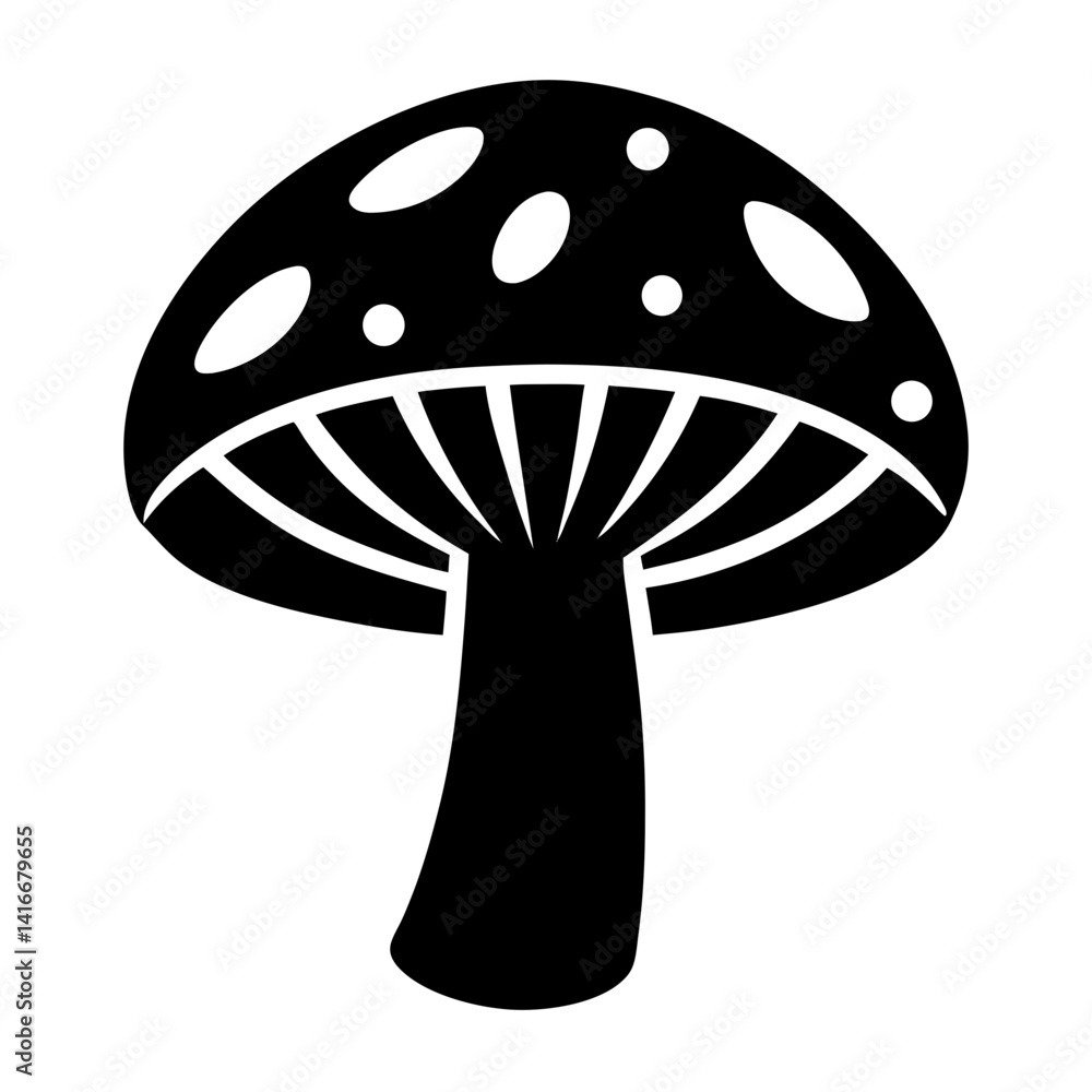vector illustration of a mushroom silhouette vector illustration of a mushroom silhouette