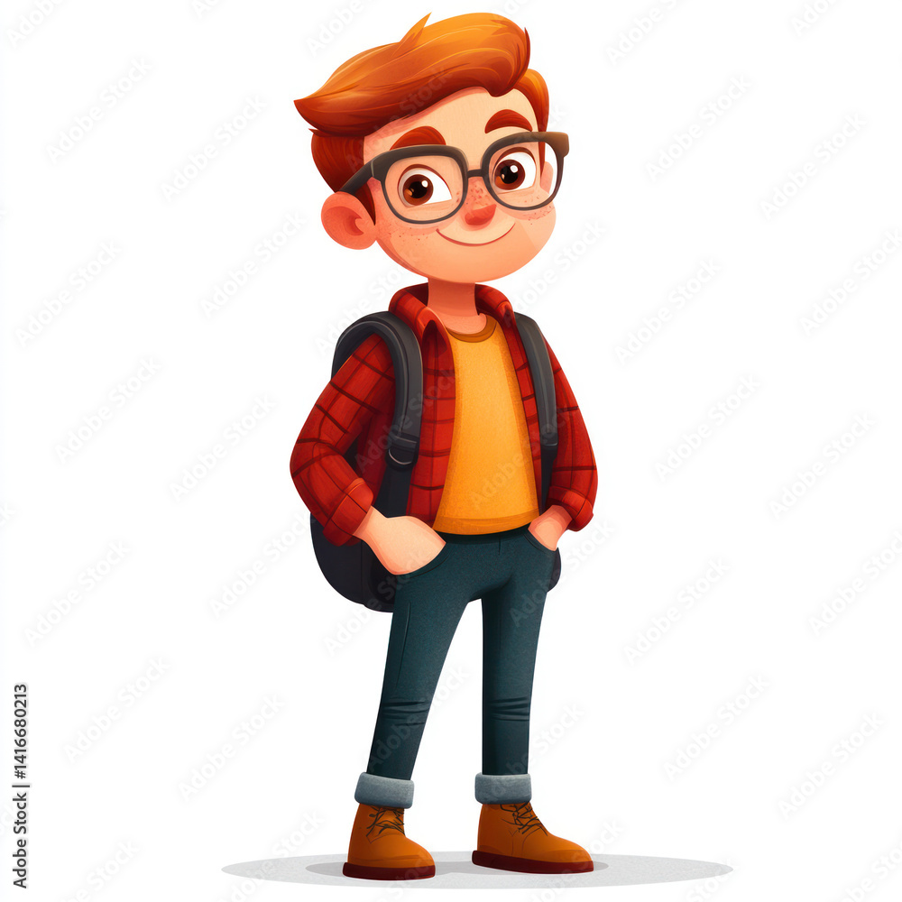 Obraz premium boy with backpack