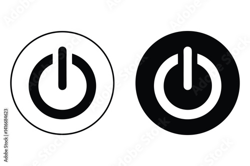 Power Icon Silhouette Vector Illustration.