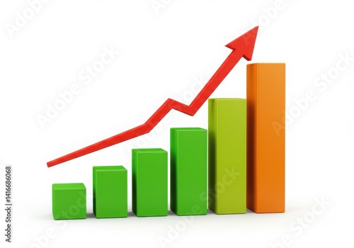 Free Download Growth chart with arrow pointing up on white background - GFXLoad
