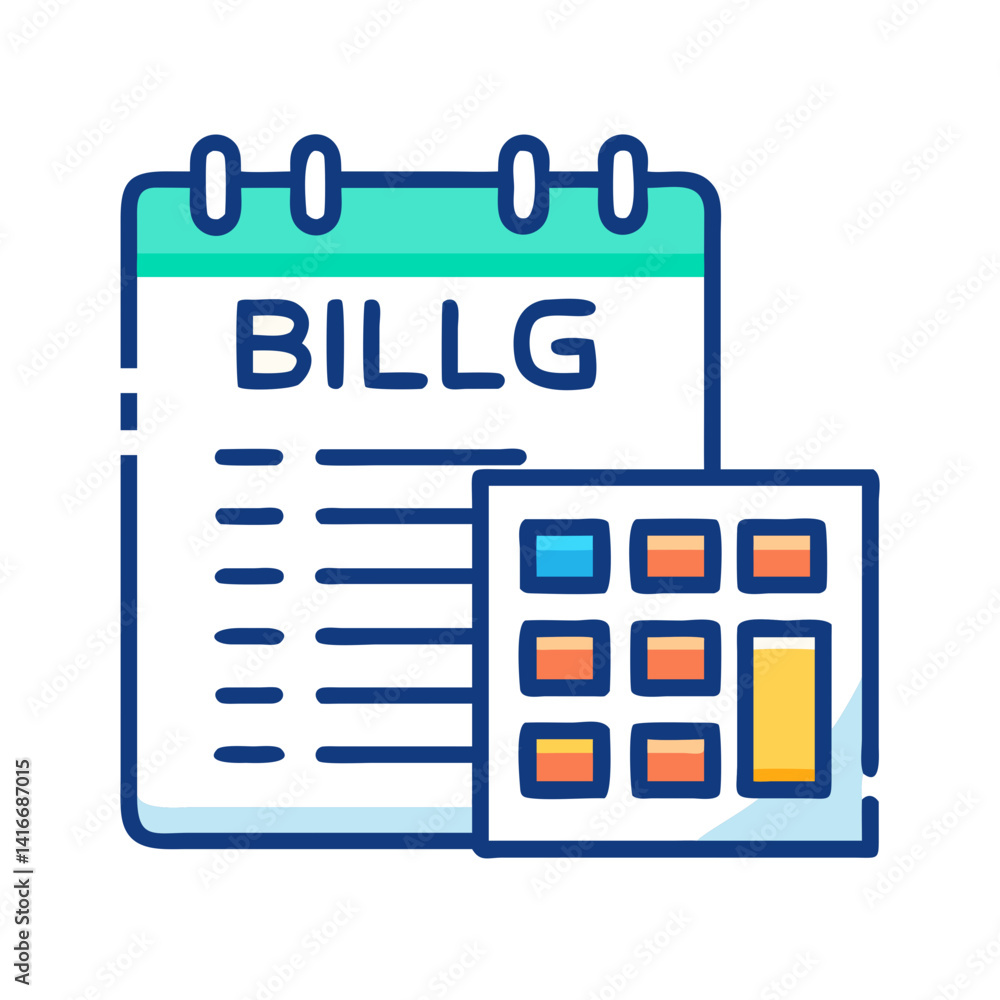 Calendar with Documents Icon Representing Schedule Management and Planning Calendar with Documents Icon Representing Schedule Management and Planning