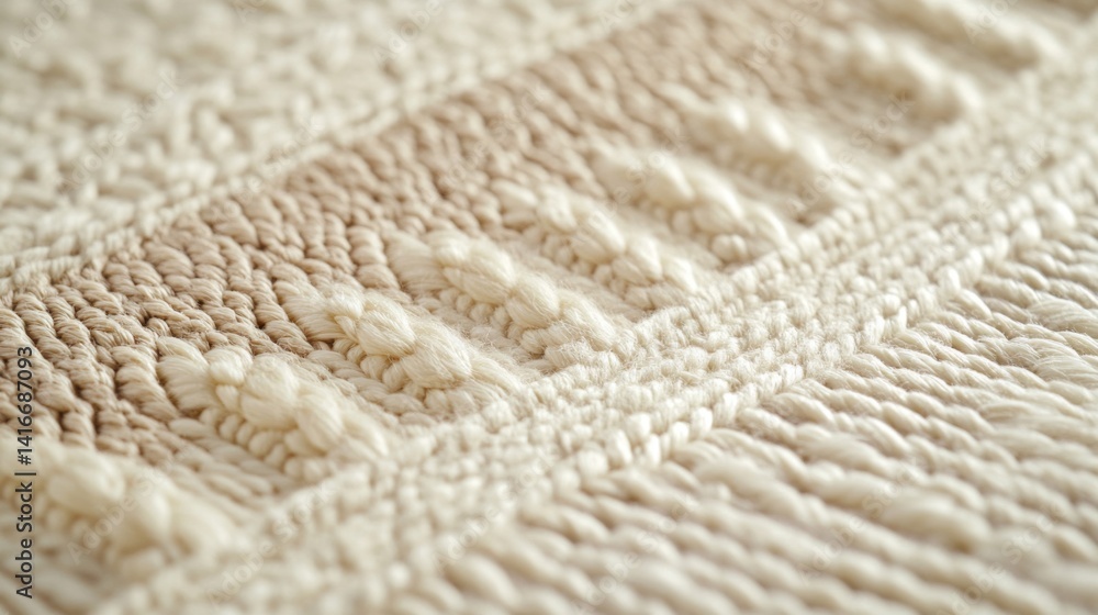 Cream Beige Woven Rug Texture Close Up Detail Cream Beige Woven Rug Texture Close Up Detail