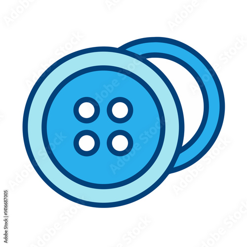 Button Icon Representing Garment Fastening Detail and Clothing Accessory