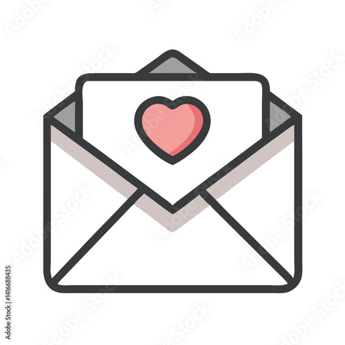 Envelope with Heart Icon Representing Pen Pal and Friendship Communication