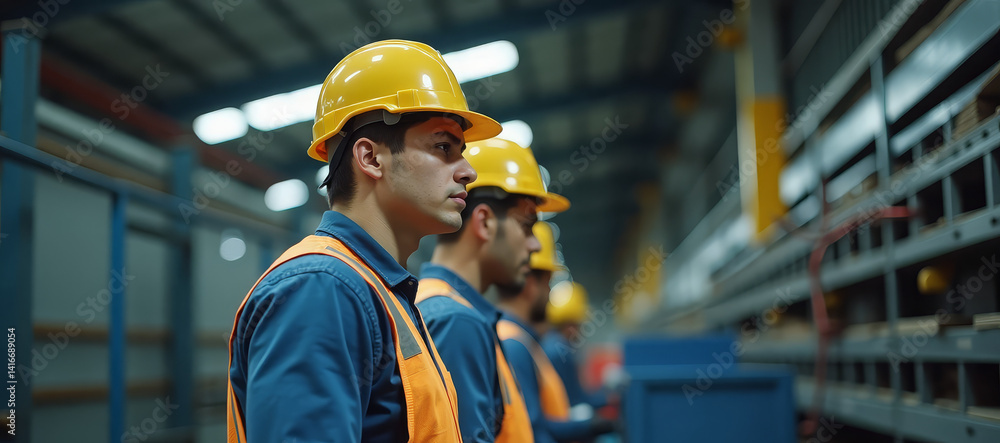 Professional Engineers in Safety Gear at a Heavy Industry Worksite Professional Engineers in Safety Gear at a Heavy Industry Worksite