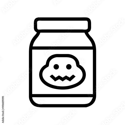 Jar with Face Icon Representing Snack or Treat and Fun Food