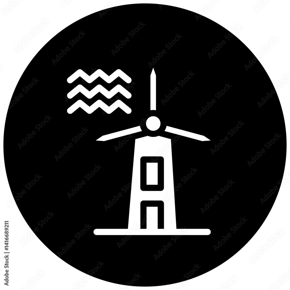 Obraz premium Windmill Icon Style