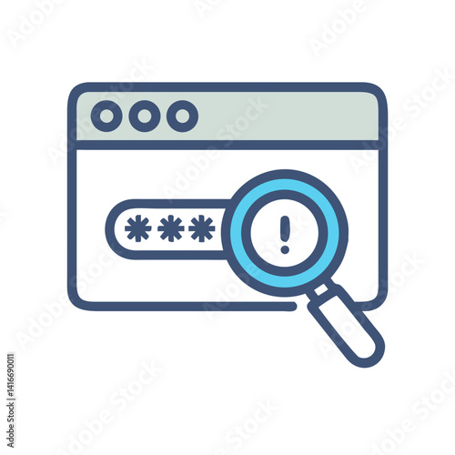 Password Search Icon Representing Credential Lookup and Security Access