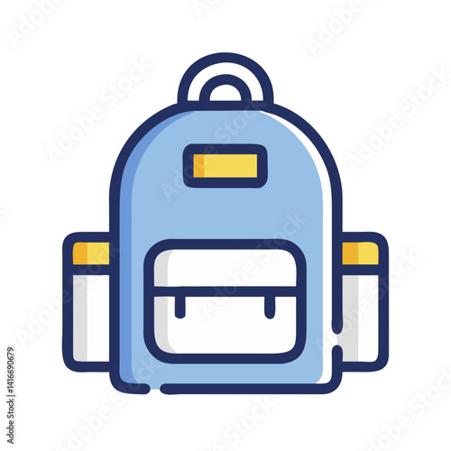 School Bag Icon Representing Student Backpack and Educational Supplies