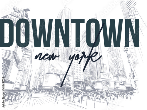 downtown new york sketch