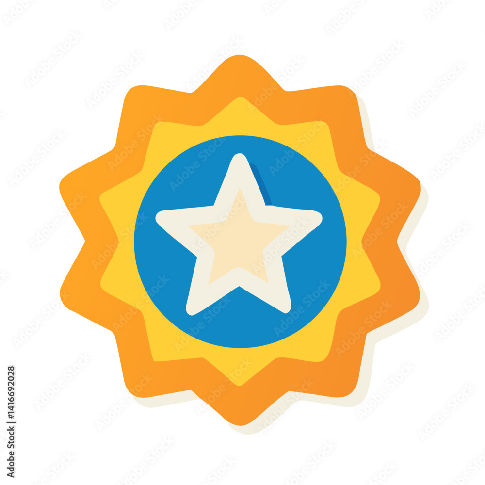 Star Sticker Icon Representing Reward and Positive Achievement Recognition Star Sticker Icon Representing Reward and Positive Achievement Recognition