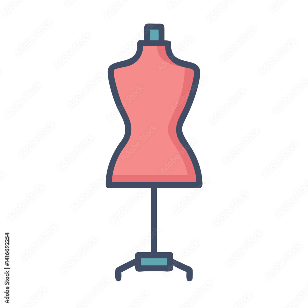 Obraz premium Tailor’s Mannequin Icon Representing Fashion Design and Garment Creation