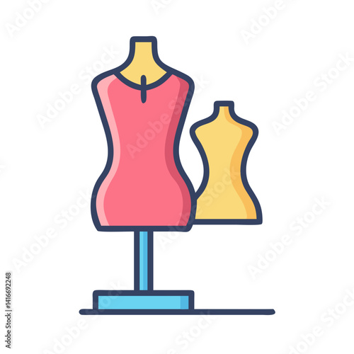 Tailor’s Mannequin Icon Representing Fashion Design and Garment Creation