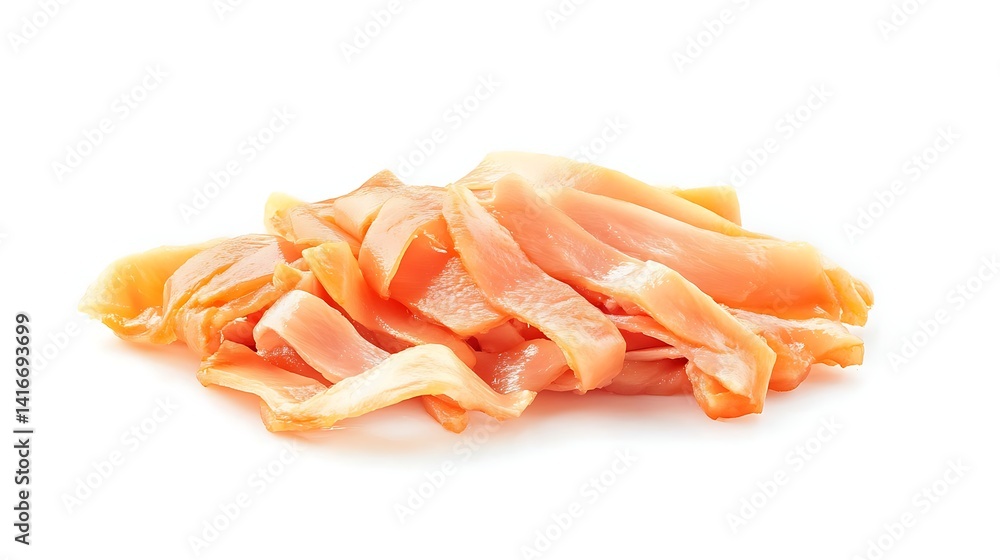 Pile Of Cut Pickled Ginger On White Background Ready For Sushi And Asian Cuisine Culinary Applications In Restaurant And Food Photography Pile Of Cut Pickled Ginger On White Background Ready For Sushi And Asian Cuisine Culinary Applications In Restaurant And Food Photography