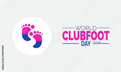  World Clubfoot Day  holiday design. Perfect for banners, posters, greeting cards, and social media. Includes colorful illustration and elegant typography for a joyful and professional look
