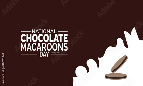 National Chocolate Macaroons Day holiday design. Perfect for banners, posters, greeting cards, and social media. Includes colorful illustration and elegant typography for a joyful and professional loo