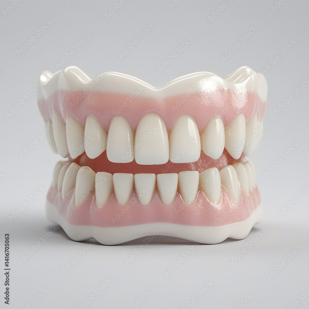 Obraz premium Denture model, dental prosthetics, artificial teeth