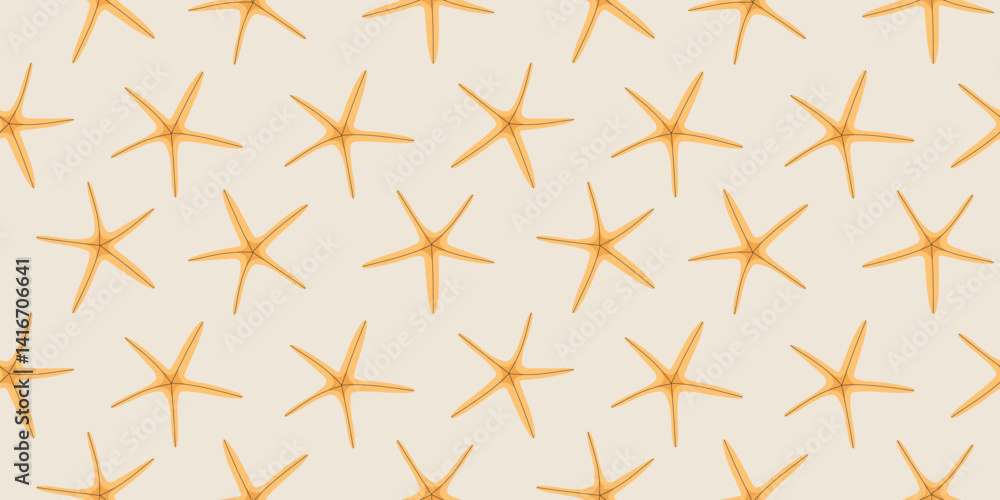 Starfish seamless pattern. Trendy pattern of starfish for wrapping paper, wallpaper, stickers, notebook cover. Starfish seamless pattern. Trendy pattern of starfish for wrapping paper, wallpaper, stickers, notebook cover.