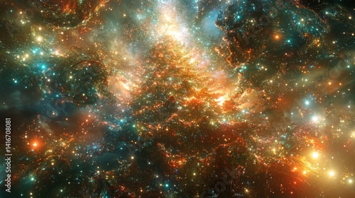 Vibrant Colorful Nebula Space Galaxy Stars Cosmos